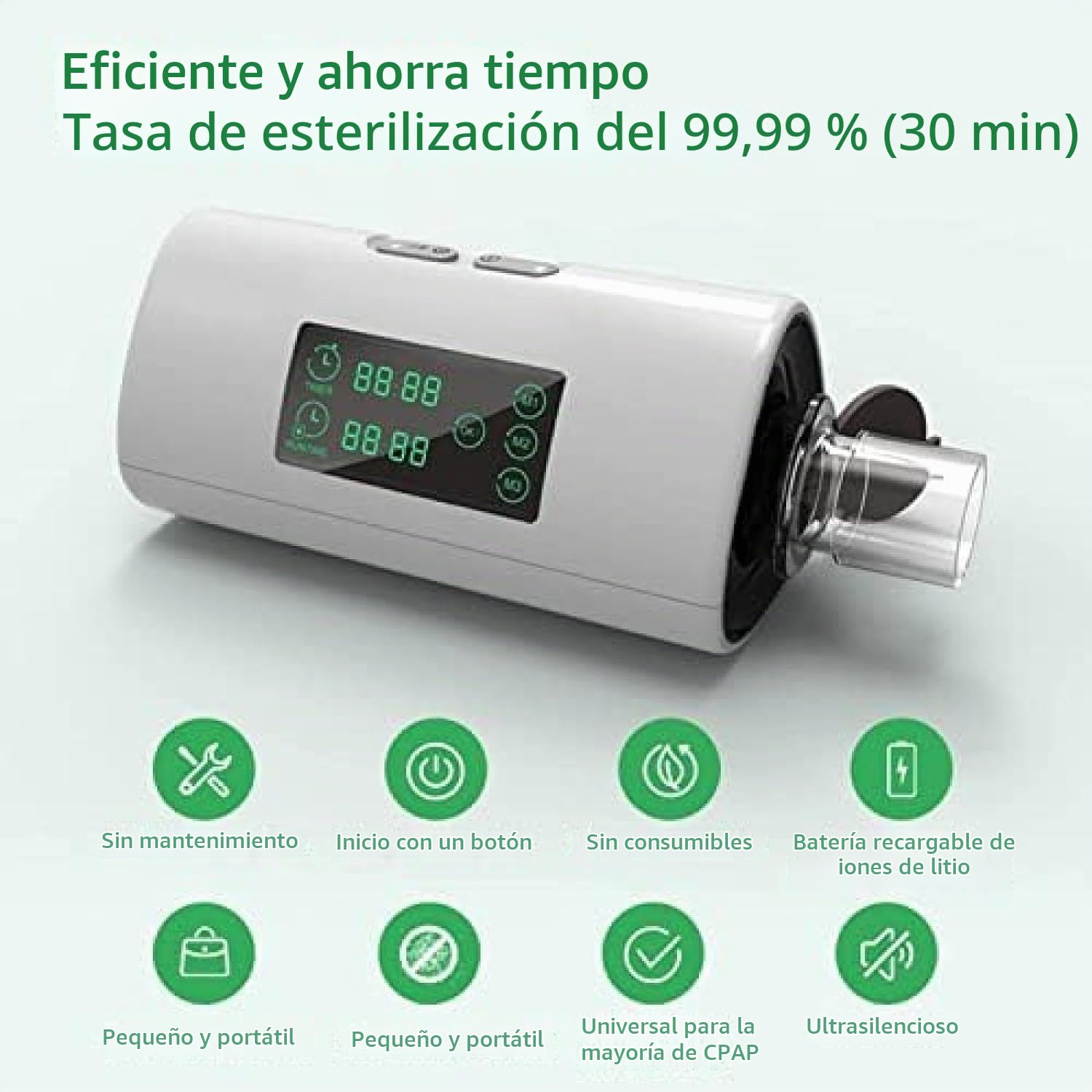 Máquina De Limpieza CPAP, Limpiador Y Desinfectante CPAP Portátil con Pantalla LED Herramienta De Desinfección Desinfectante CPAP para Máquina Cpap, Tubo De Aire, Máscara,Hilarious123