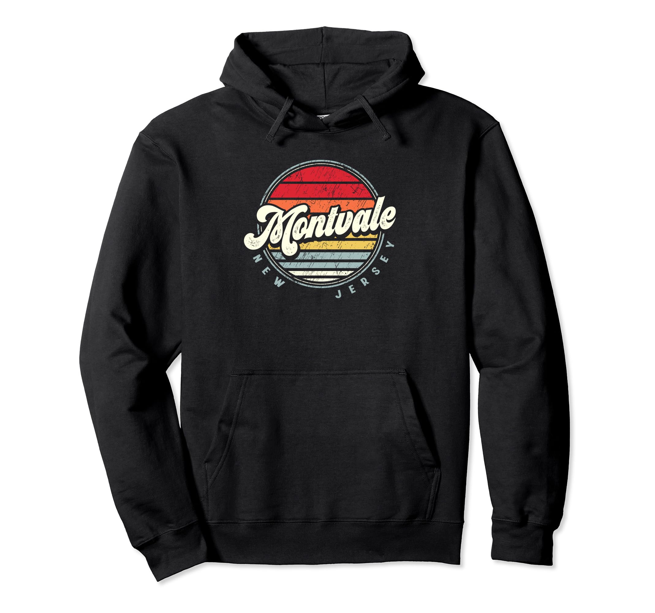 Retro Montvale Home State Cool 70s Style Sunset Pullover Hoodie