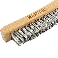 Vista 2 de MAXMAN Cepillo de alambre, cepillos de alambre de acero inoxidable de servicio pesado para limpiar óxido, cepillo de parrilla, cepillo de acero