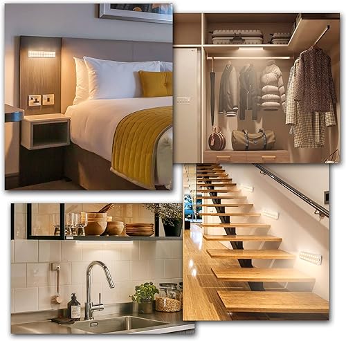 Miniatura 2 de Luces para debajo del gabinete con estación de carga, 24 luces LED con regulador de intensidad de movimiento, luz inalámbrica para armario, se pega