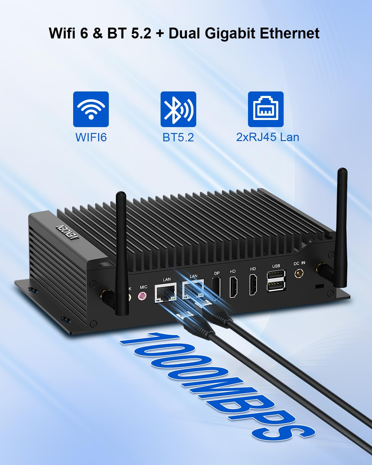 Mini PC industriel Core i5 1235U, Fanless PC i5, GPIO, 32GB RAM 1TB SSD