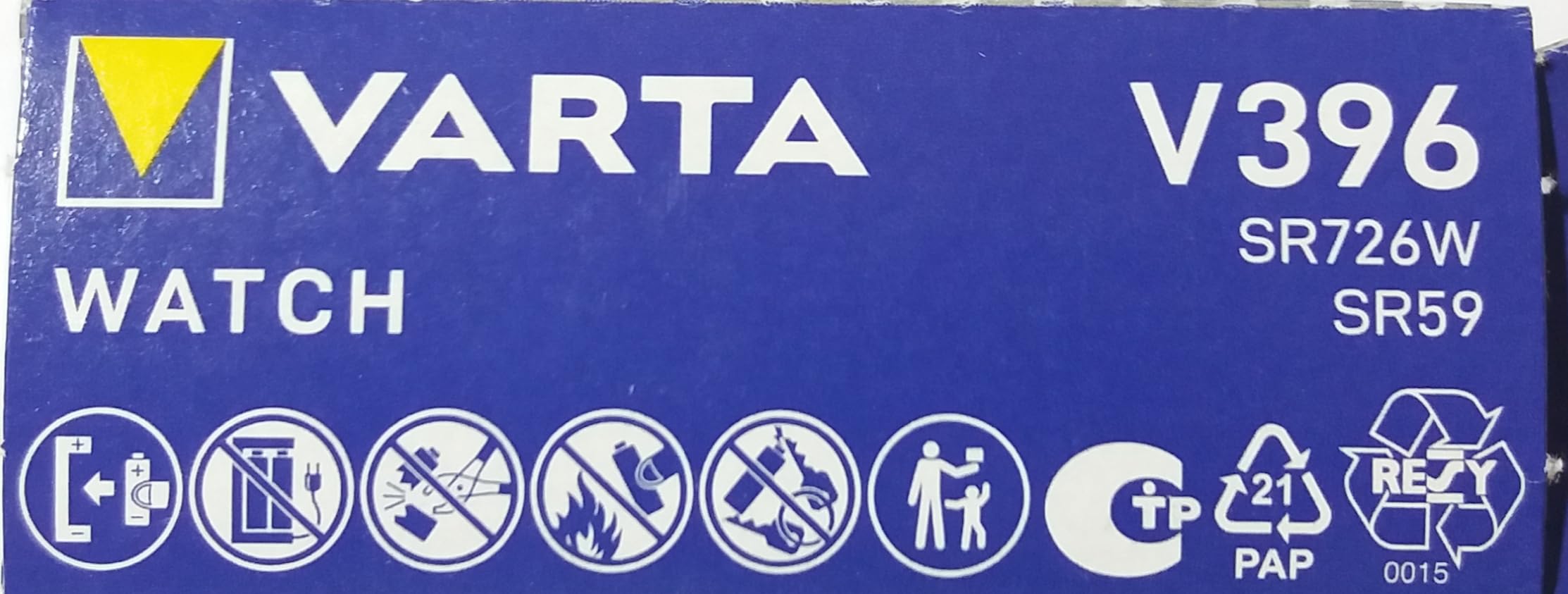 Varta Ogniwa guzikowe tlenek srebra do zegarków V396 (SR59) SR726SW, 3 sztuki