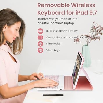 Case with Keyboard 6th Gen 2018/ 5th Gen 2017/iPad Pro 9.7/Air 2/1
