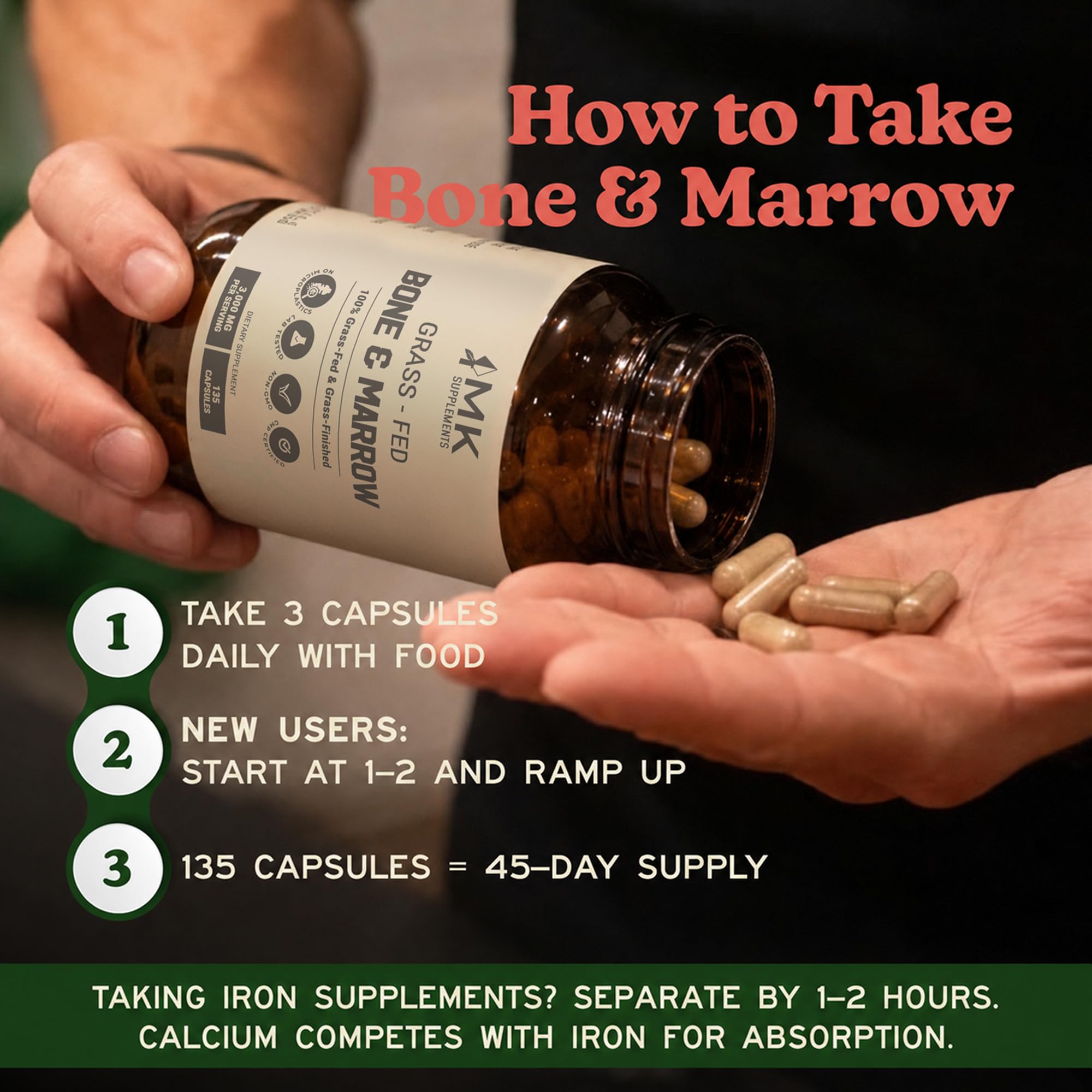 MK Supplements Grass-Fed Bone & Marrow, New Zealand, Collagen I & II — Amazon image 7