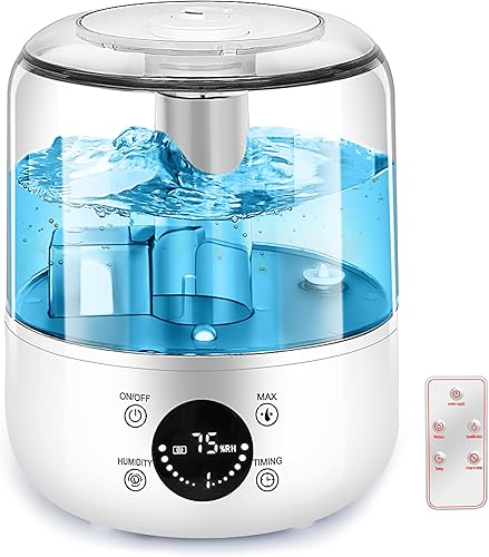 Miniatura 8 de Humidificadores para dormitorio, humidificadores ultrasónicos de niebla fría de 3 litros para el hogar, guardería y plantas, humidificador de aire