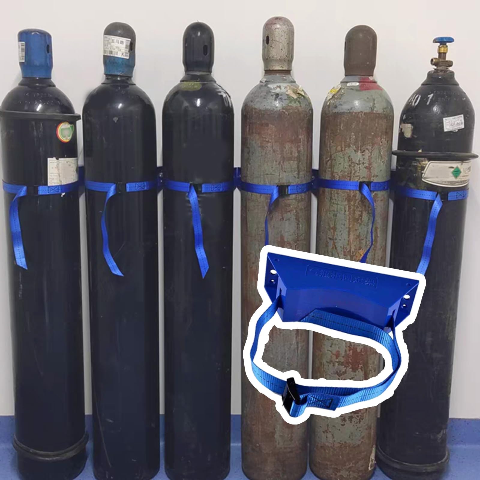 Wysoki wózek na butle gazowe ze stali na kółkach, wózek na kółkach z aluminium, do użytku wewnątrz i na zewnątrz, wytrzymały regał ścienny na butle z tlenem, propanem, CO2 i azotem