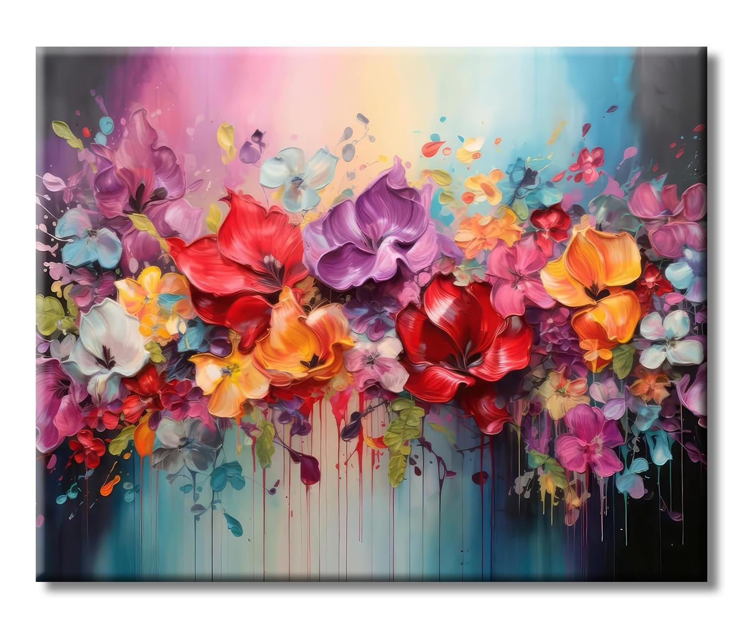 LZLHDE Malen nach Zahlen Erwachsene Blumen, DIY Handgemalt Ölgemälde Paint by Numbers Adult Mit 3 - Pinseln und Acrylfarbe knitterfreie leinwand Kit - 40 X 50 CM (Blumen -A2)