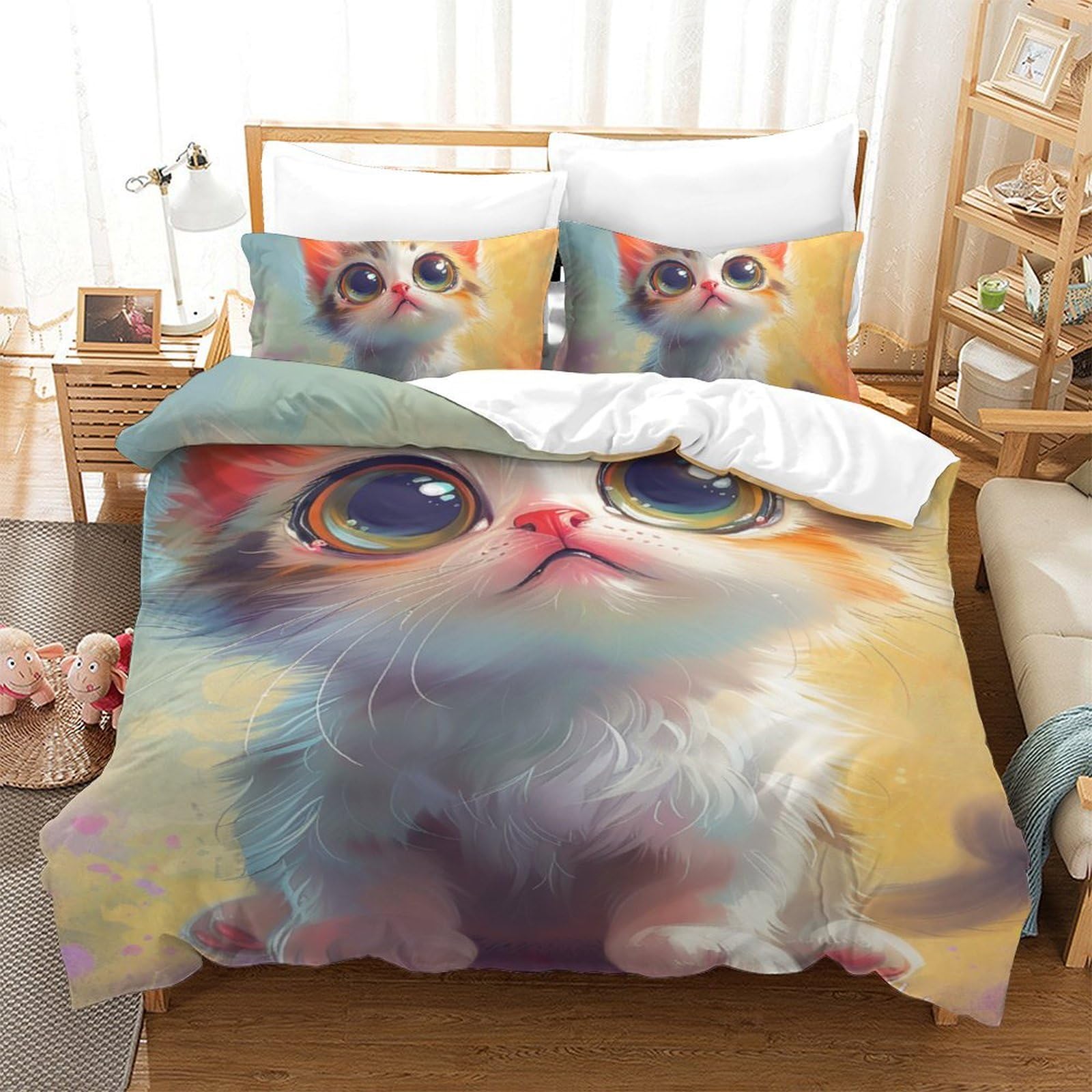Parure de lit chat mignon 3D pour transformer la chambre en cocon douillet