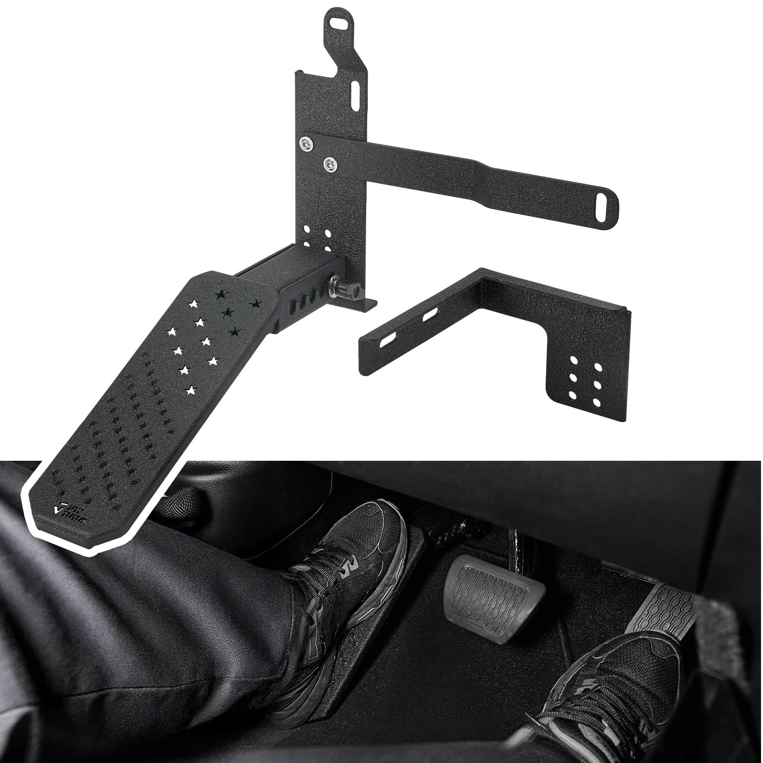 Photo 1 of JOYTUTUS Dead Pedal Foot Rest Pad Compatible with 2007-2026 Wrangler JK JL 4X4 4XE & Gladiator JT No Drilling Left Side Foot Rest Kick Panel with Anti-Slip Surface & American Flag Design