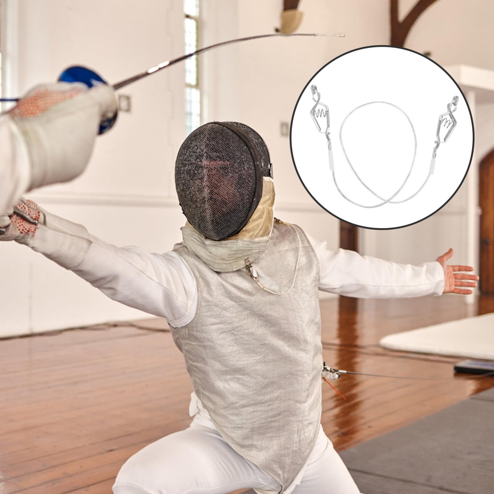 Yardwe Fencing Mask Connector Cable Clips, Fencing Body Cord Fencing Foil Mask Cord Clamp Head Line Cable Clip Fencing Equipments