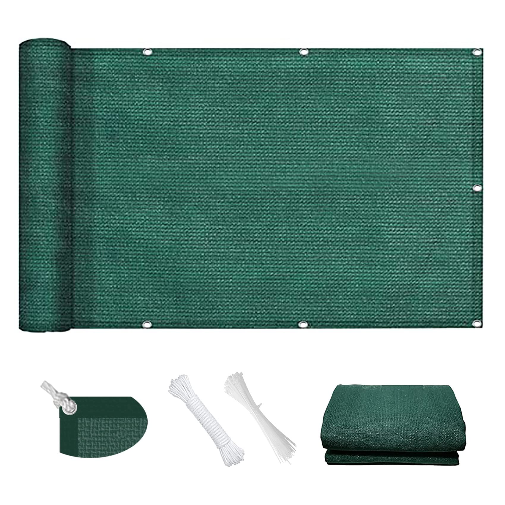 Malla Sombreadora 9 x 10 m Resistente al UV del 95%,Transpirable Rectangular Toldos Exterior con Ojales para Exterior Terraza Patio Jardín, Verde Oscuro