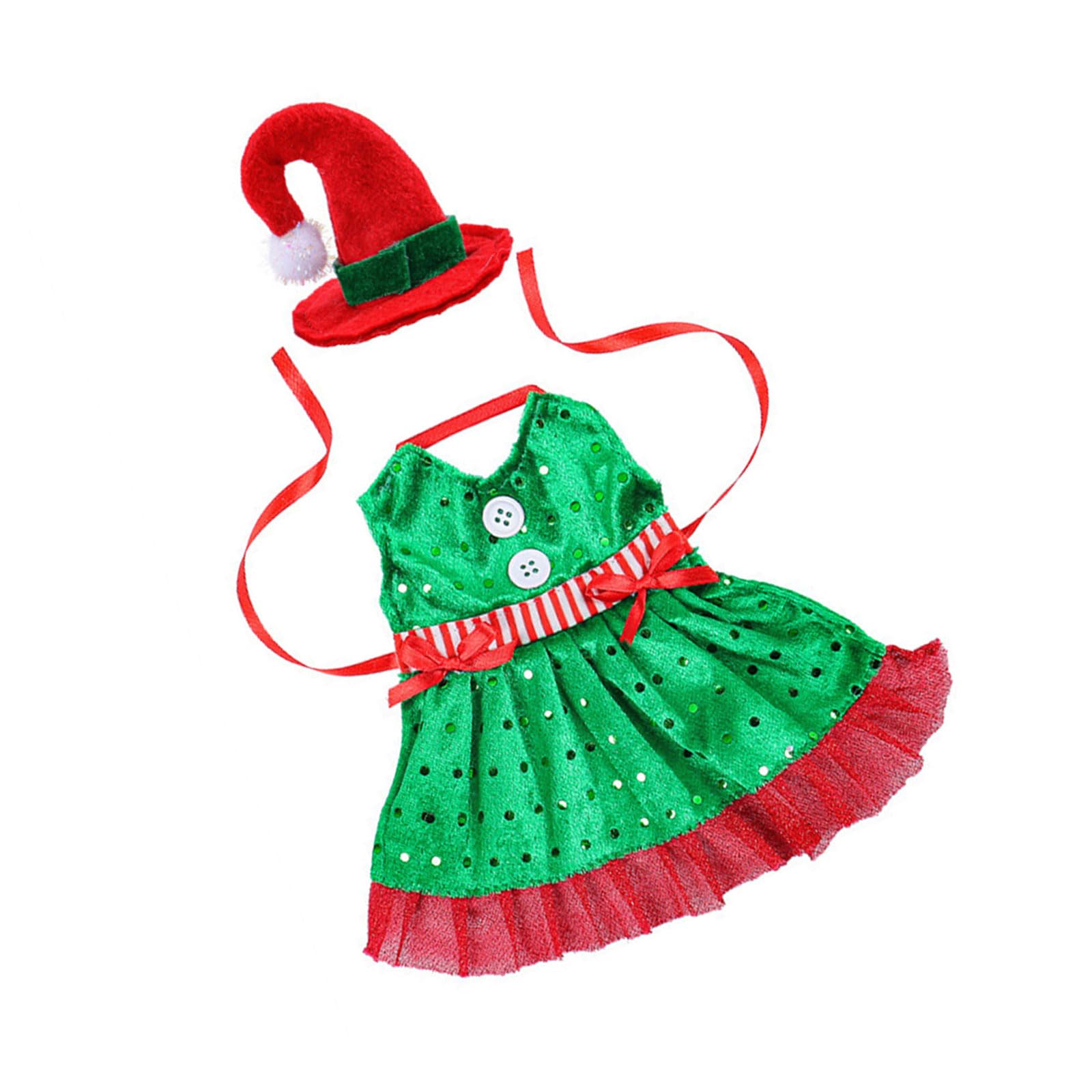 Kalttoy Womens Apron Color Elves Apron Wine Bottle Decoration Set, 8Sets Champagne Bottle Covers For Enhancing Christmas Mood Christmas Celebration