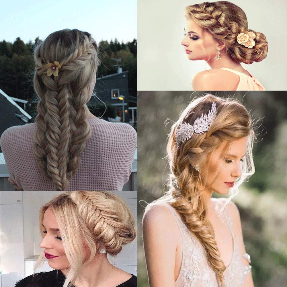 Bandeau Frontal Twisté En Cheveux Synthétiques Châtain - Coiffure Mariage - Neuf