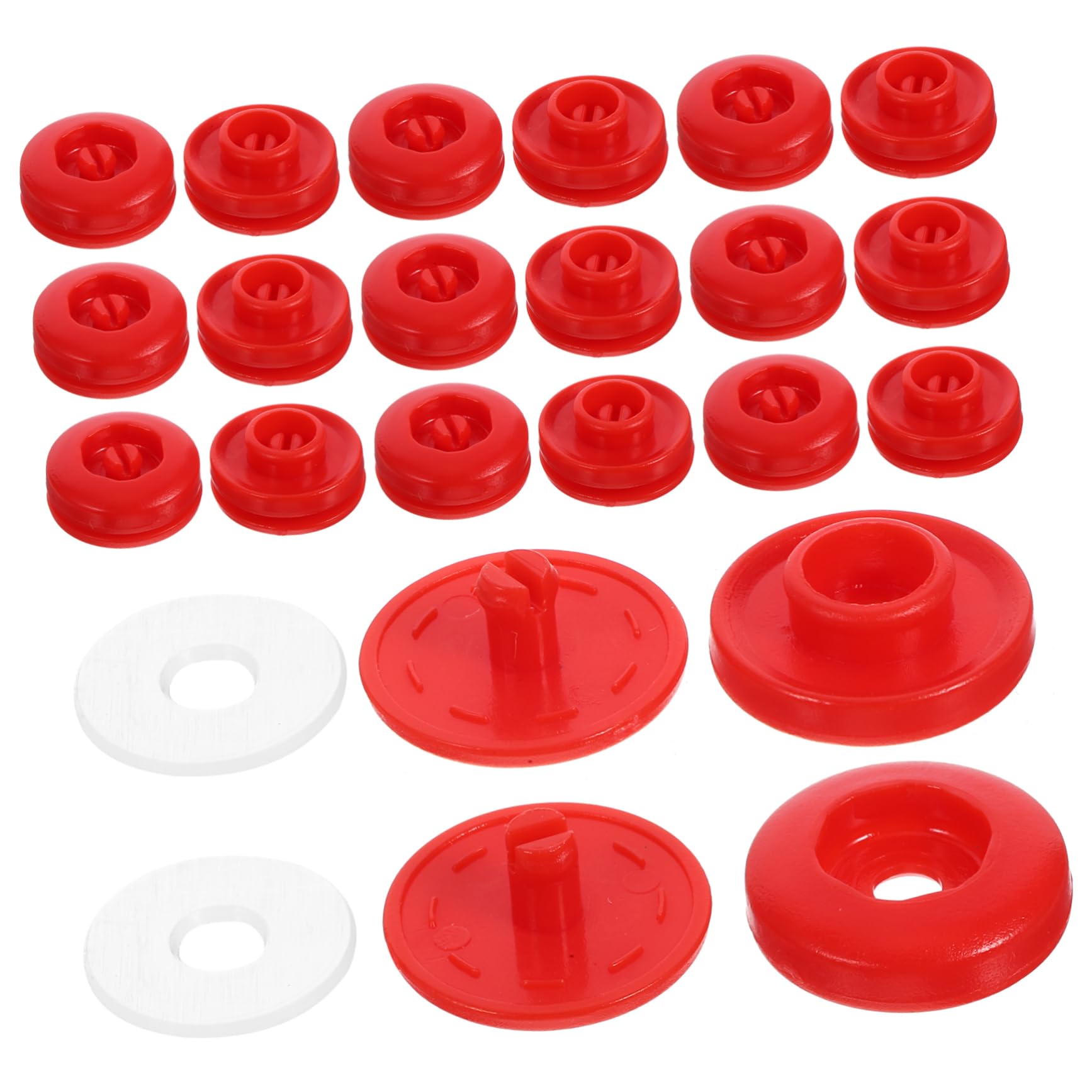 TOPPERFUN 400sätze Druckknöpfe Für Basteln Plastikköpfe Einfache Anwendung Für Kleidung Und Babyartikel Rote Snap-buttons Für Kreative Projekte