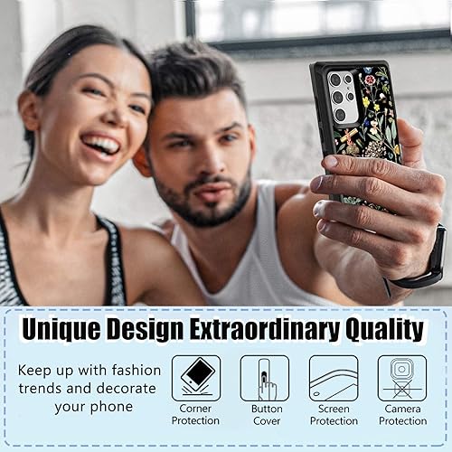 Miniatura 4 de OTTARTAKS Samsung Galaxy S22 Ultra Case with Camera Len Protector, Cute Floral S22 Ultra Case for Girls Women, Shockproof Heavy Duty Protective Case