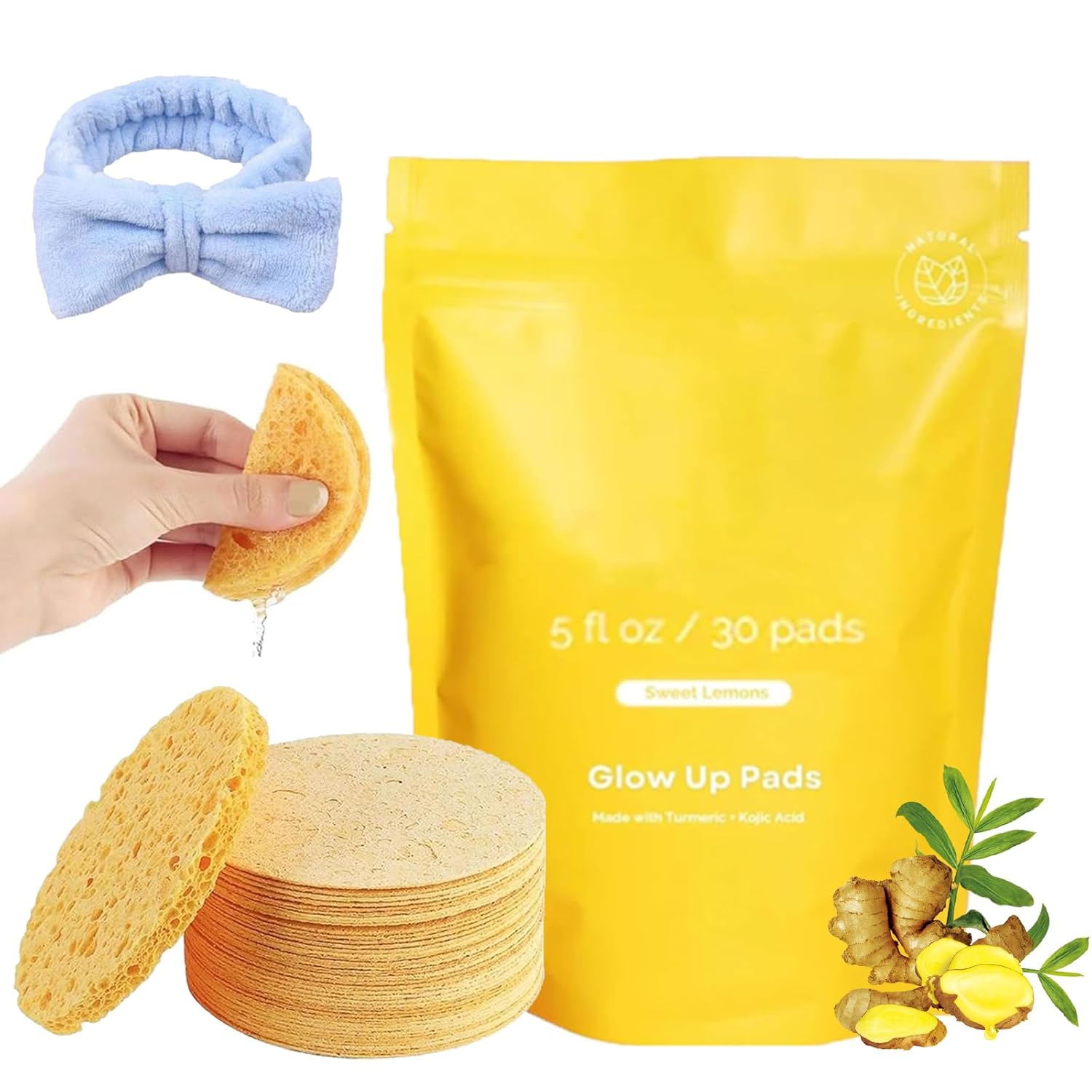 Turmeric Cleansing Pads for Dark Spots, Kojic Acid and