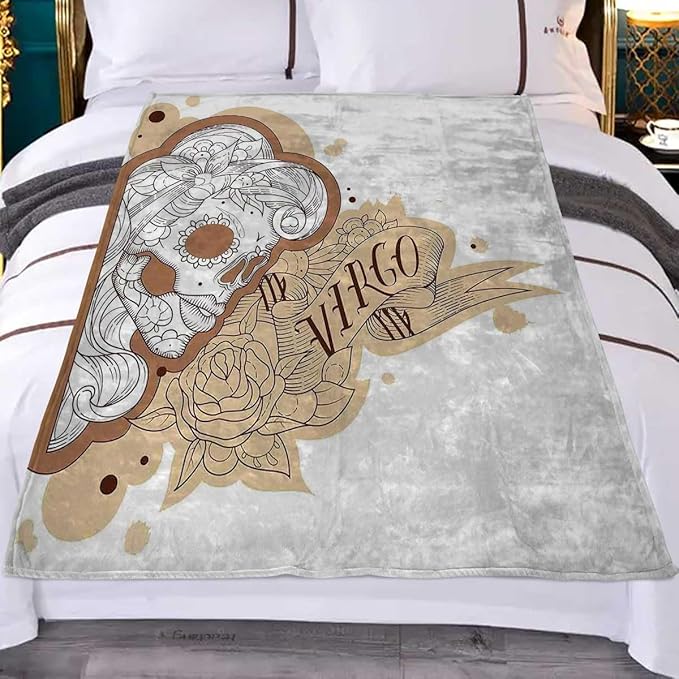 Zodiac Virgo Luxurious Throw Blanket Plane Blanket Camping Bed 55Inch X 70Inch