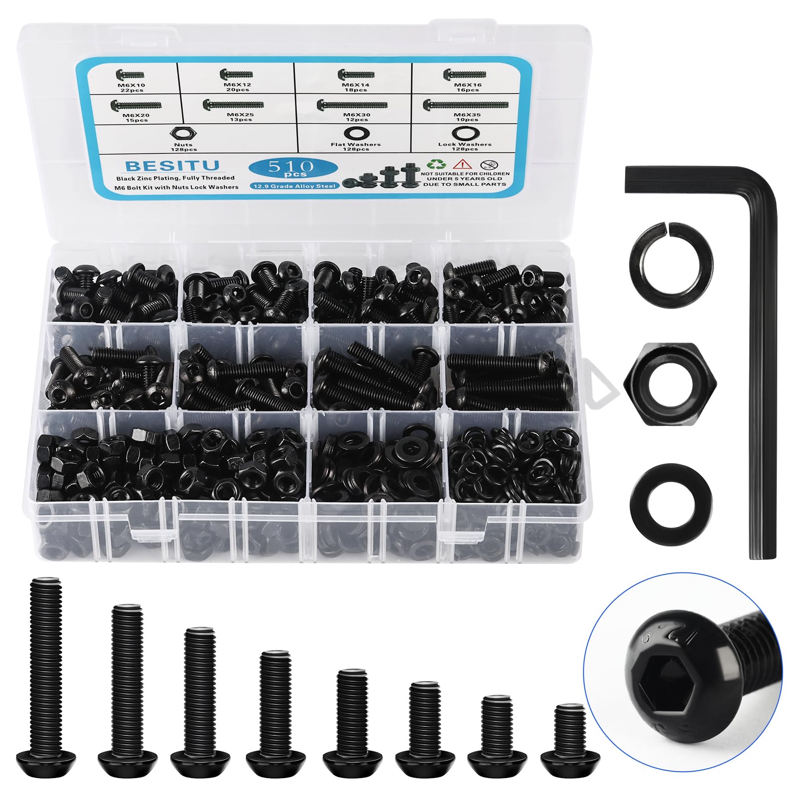 Stainless Steel Bolt & Nut Kit - 252 Pcs -8