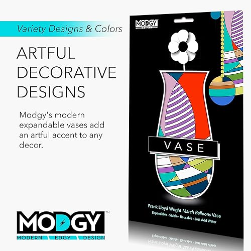 Miniatura 5 de MODGY Florero expandible, plástico decorativo moderno plegable impreso jarrones para centros de mesa para bodas, mesa de comedor, decoración del