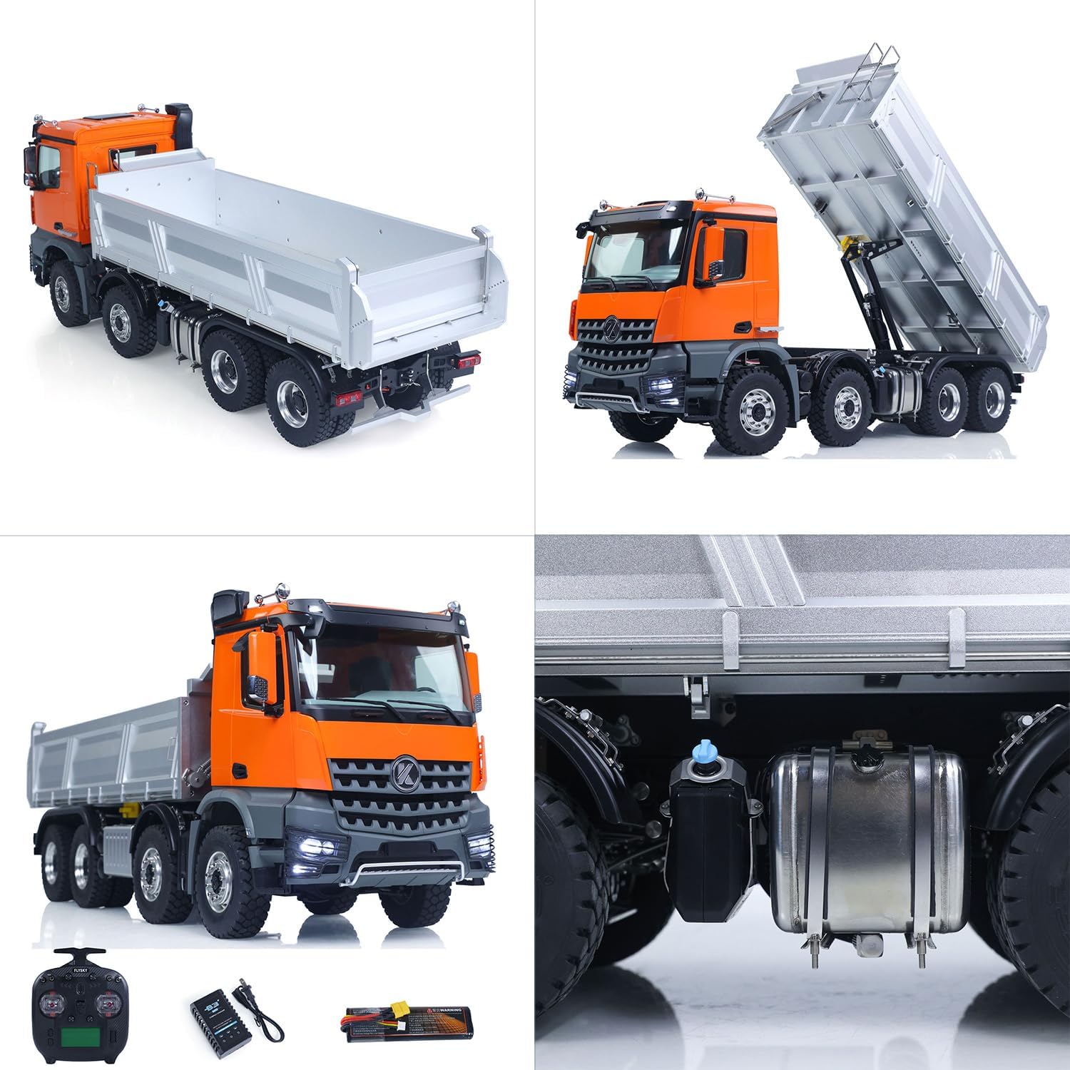 TOUCAN RC HOBBY 1/14 Kabolite K3367 8x8 Metal Hydraulic RC Tipper Remote Control Dump Truck Sonud Light 2Speed ModelST8 Radio Axle Lock for Adult