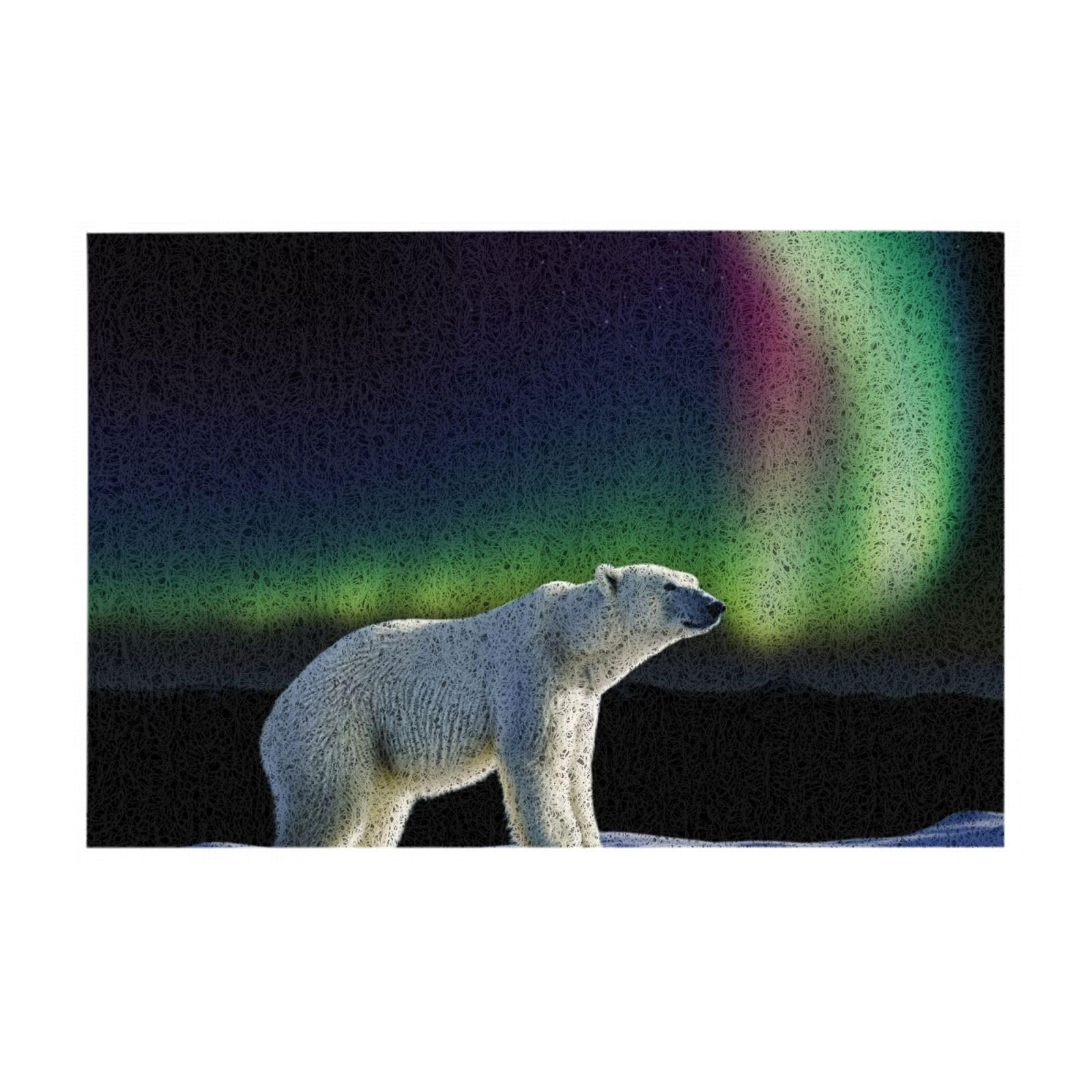 Paillasson d'intérieur VACSAX 40 x 60 cm antidérapant avec motif d'ours polaire