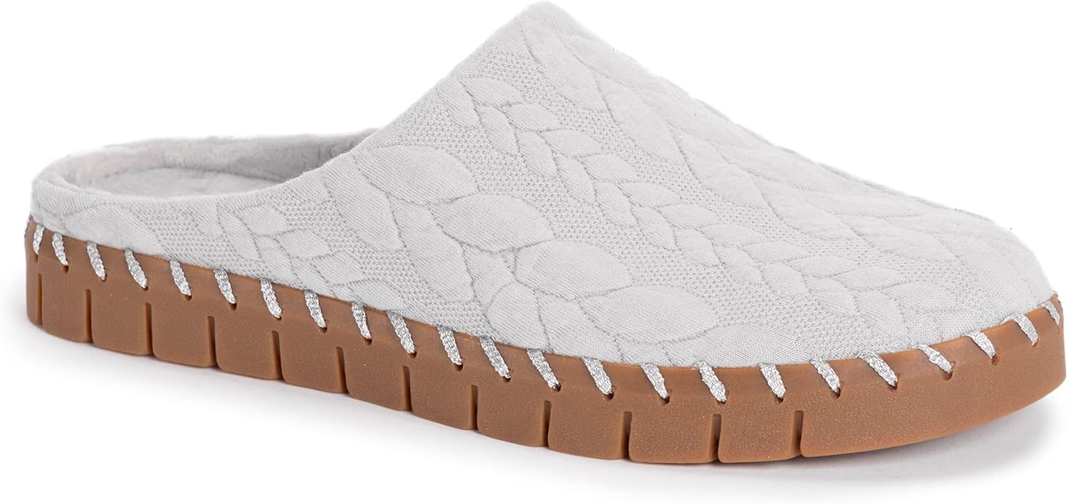 MUK LUKS Women's Flexi Long Island Shoe Clog, Heather Grey, 9