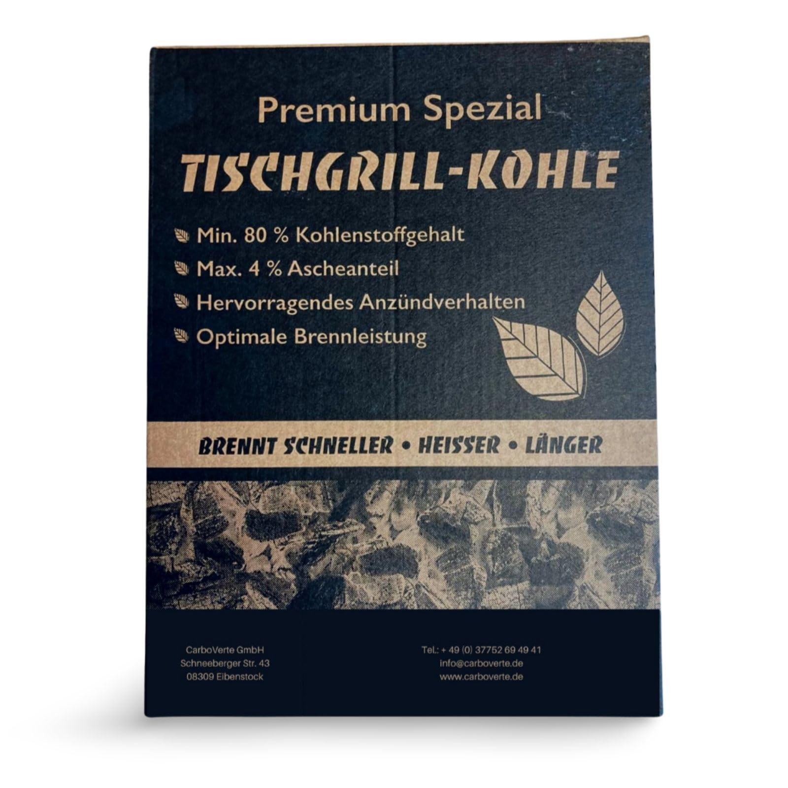 3 x 1 kg Premium Spezial Tischgrill Holzkohle für alle handelsüblichen Tischgrills, rauchfrei, 100% Buche, im praktischen Schüttkarton