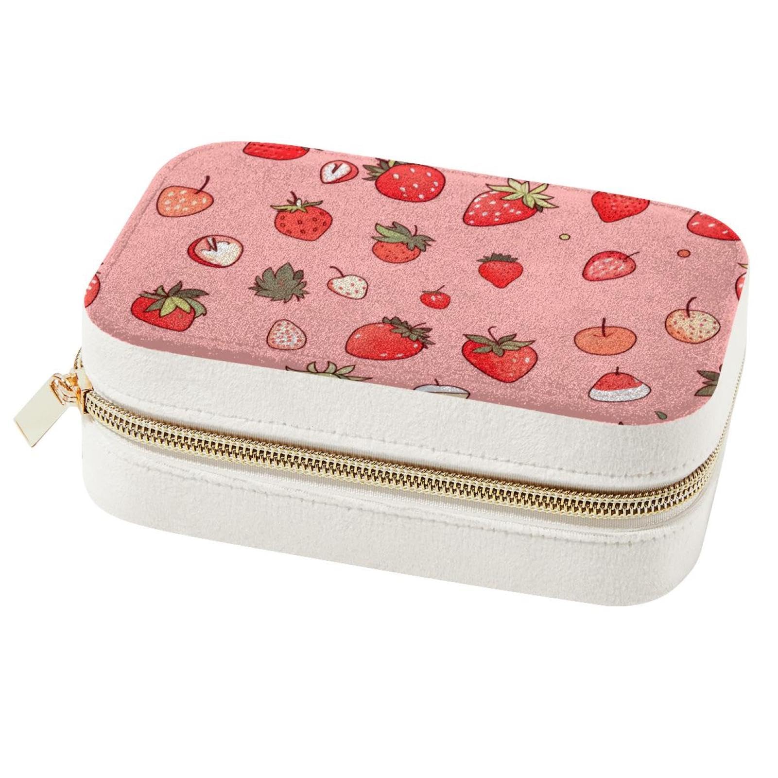 Boîte à bijoux cadeau idéal avec motif fruits rouges pour fille