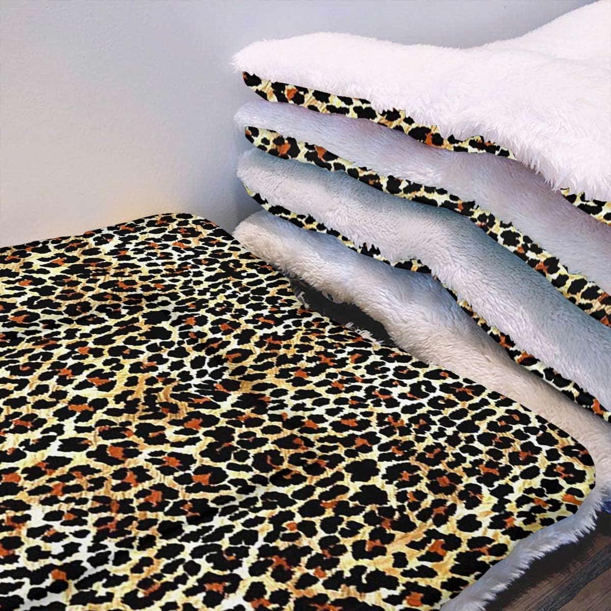 review Yellow Red Black Self Heating Pet Pads Blanket Puppy's Pet Pad Print Classical Savannah Mammal Super Soft Plush Dog Crate Pad for Travel or Home Leopard 25