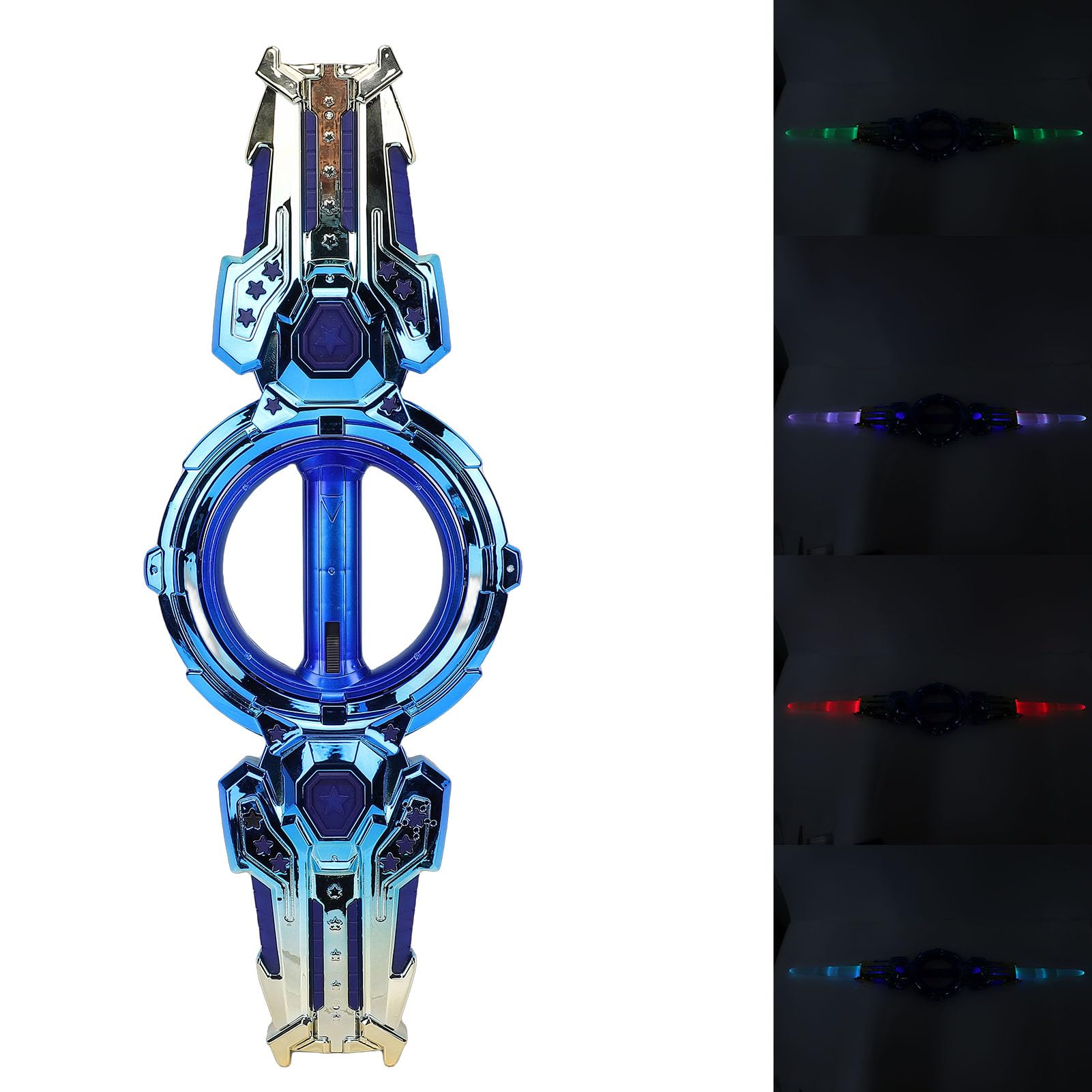 Naroote Giocattolo con Spada Rotante Estensibile, Spada Illuminata Retrattile con Luci LED Colorate, per Giochi All'aperto per Bambini e attività Genitore-Figlio (Blue)