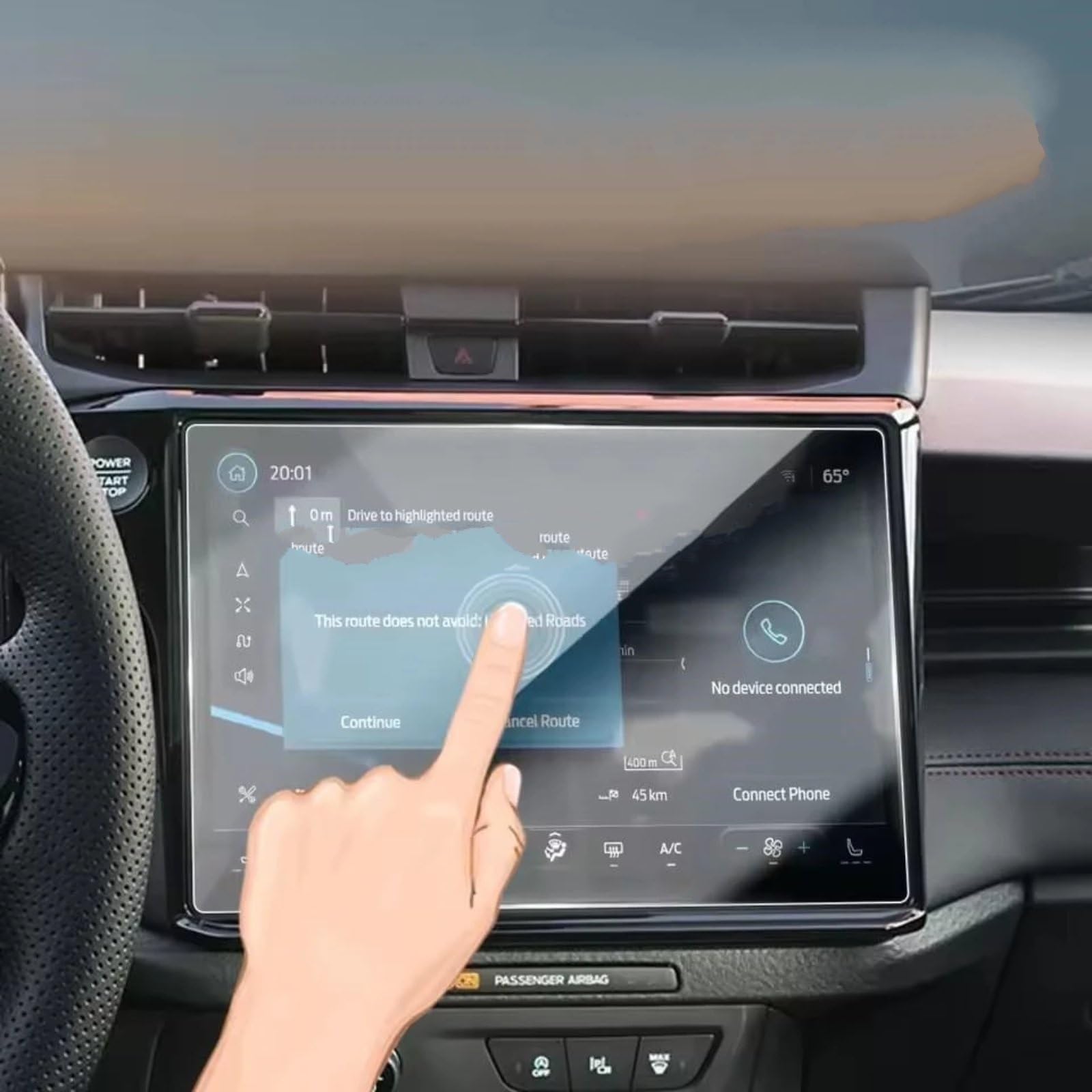 Film de Protection d'écran en Verre trempé pour GPS de Voiture Puma 2024-2025, Tableau de Bord et Instruments de Navigation.