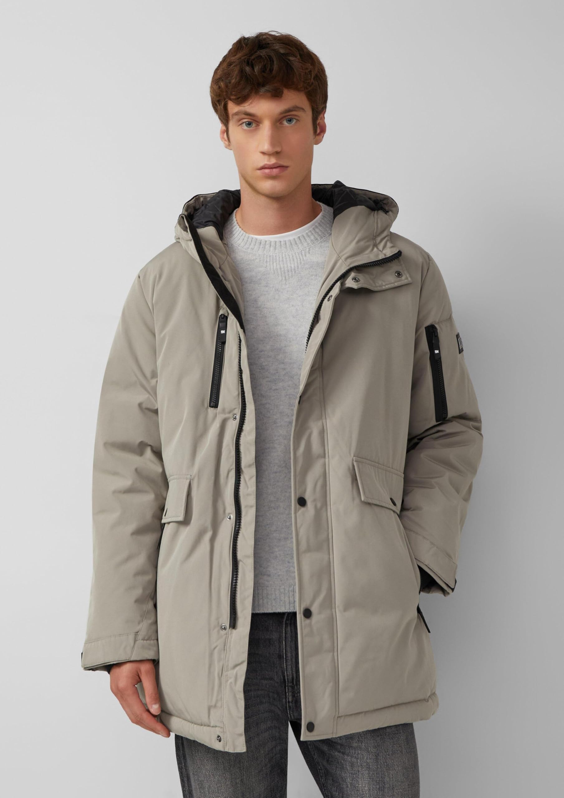 s.Oliver Wasserabweisender Parka mit Kapuze und sportiven Details