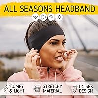 Vista 14 de The Friendly Swede Diadema calentadora de oídos, paquete de 2 unidades, unisex, de poliéster, elástica, para mujeres y hombres, cubiertas