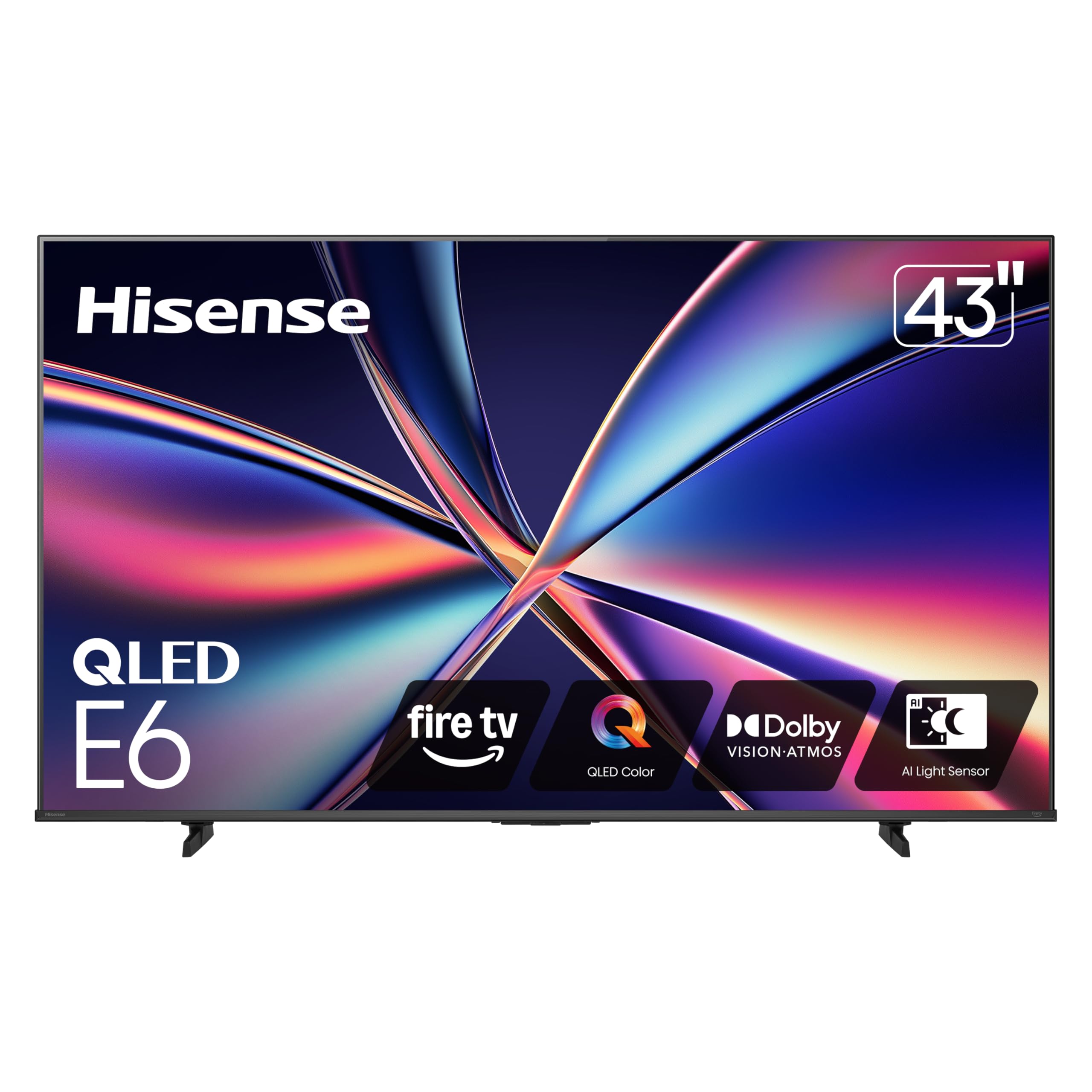 Hisense 43" E6 Cinema Series QLED 4K UHD Smart Fire TV (43E6QF, 2025 Model) - QLED, AI Light Sensor, Dolby Vision · Atmos, Voice Remote with Alexa, Motion Rate 120, HDR 10+ Adaptive, Game Mode Plus 43-Inch