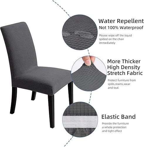 Miniatura 9 de Fundas para silla de comedor  Fundas elásticas para silla, protector decorativo impermeable, desmontables, lavables y elásticas, de licra universal.