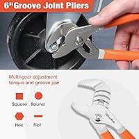Vista 6 de ValueMax 6-Piece Pliers Set, Includes 6 Inch& 4-3/4 Inch Long Nose, 6 & 4-1/4 Inch Diagonal, 6" Slip Joint, 8" Groove Joint Pliers, Dipped Handle