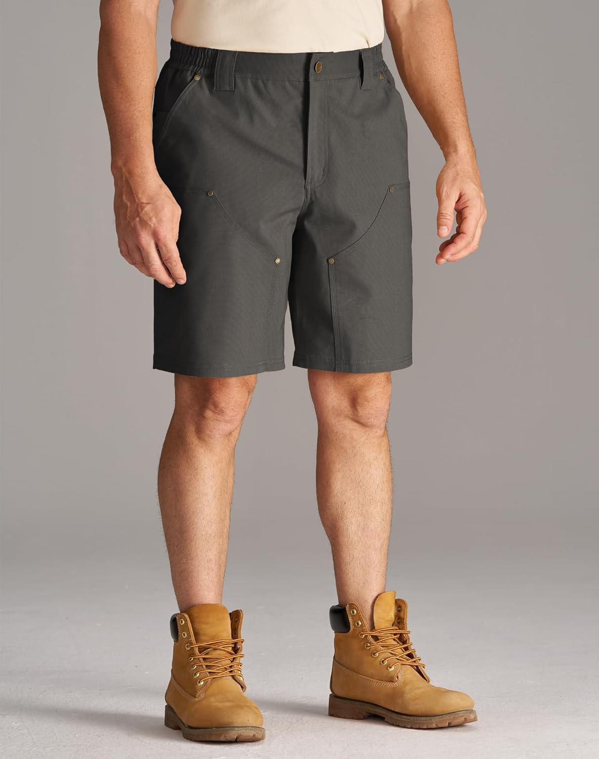 CHRONOLINE Men's Work Utility Shorts Heavyweight Cotton Water-Repellent Canvas Mid-Rise Regular Fit Carpenter Shorts