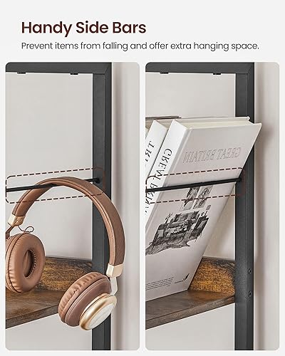 Miniatura 6 de VASAGLE Estantería de 6 niveles, estantería para oficina, 11.8 x 23.6 x 70.1 pulgadas, estantería con paneles traseros, estilo industrial, para sala