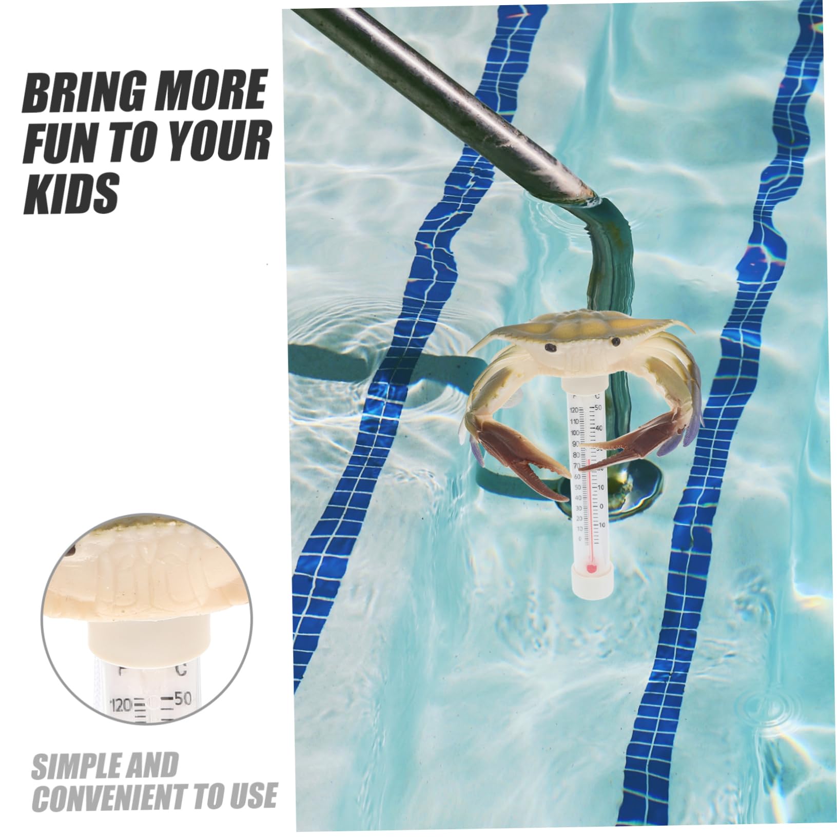 TOPBATHY 5 Pièces Thermomètre De Piscine Thermomètre À Eau Flottant Mesureur De Température De Piscine De Bain À Remous Jauge De Température D'Eau Jauge D'Eau De e