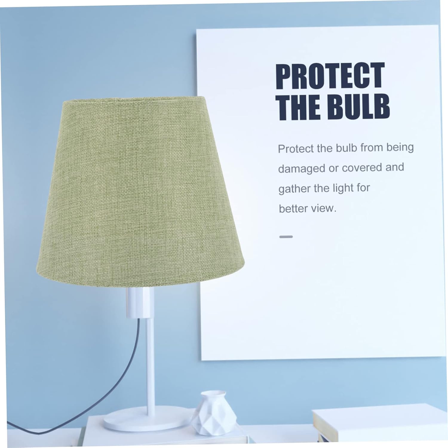HEMOTON 2pcs Nordic Style Fabric Lamp Shade for Table Lamps Drum Design Durable Dustproof Light Cover Decoration Space-saving Portable
