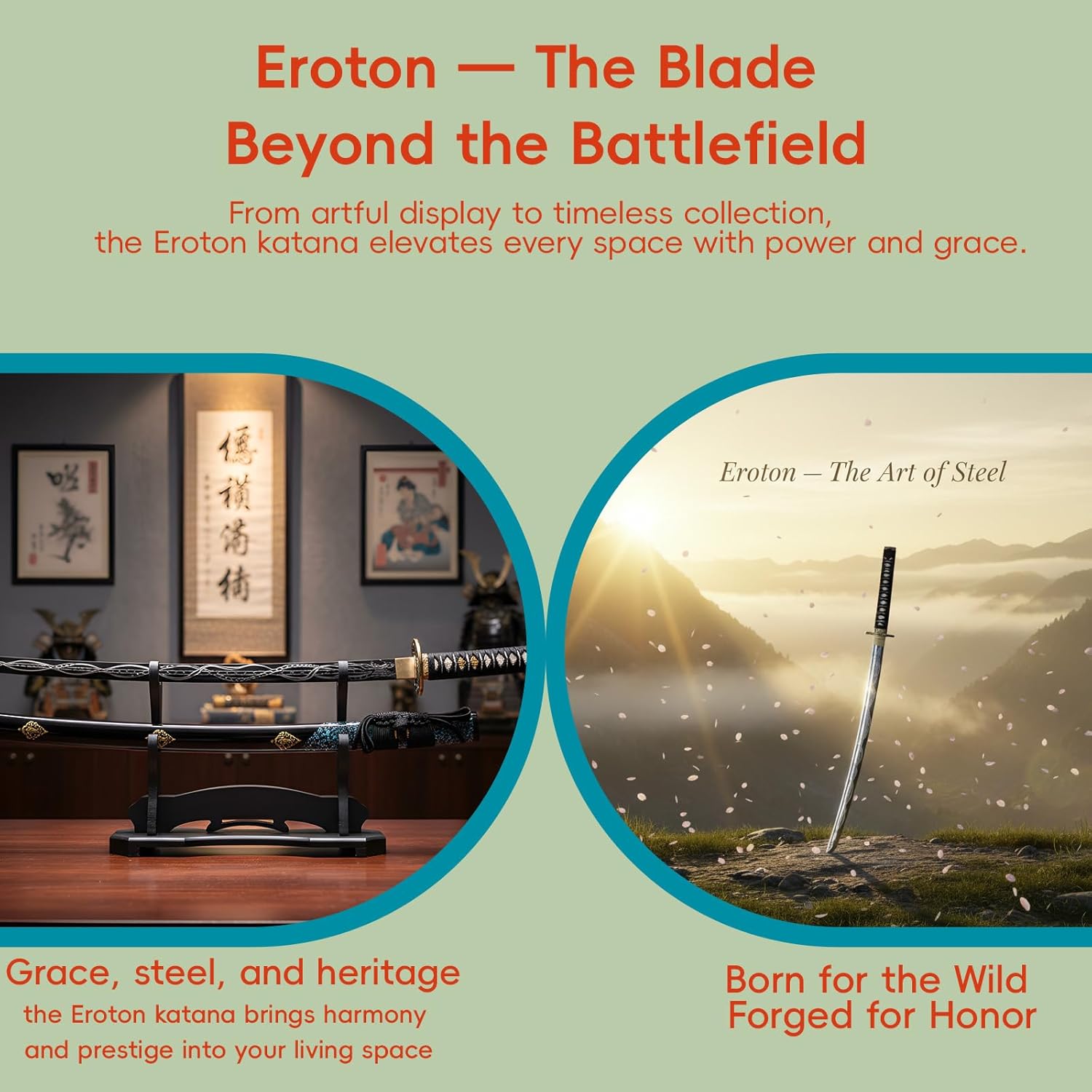 Katana Sword -1045/1060/1095 high Carbon Cold Steel Full Tang Steel Japanese Samurai Sword, Unique Gift for Martial Arts and Sword Collectors