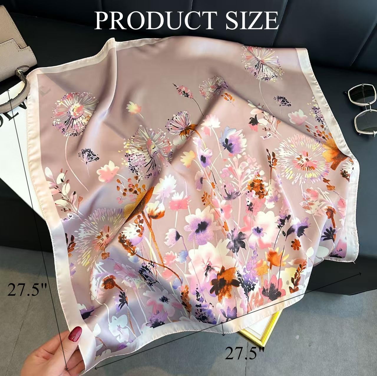 Hexchasty Head Hair Scarf Satin Silk Feeling Scarves for Women Lightweight Fashion Bag Purse Scarf for Handbags Accessories - Image 2