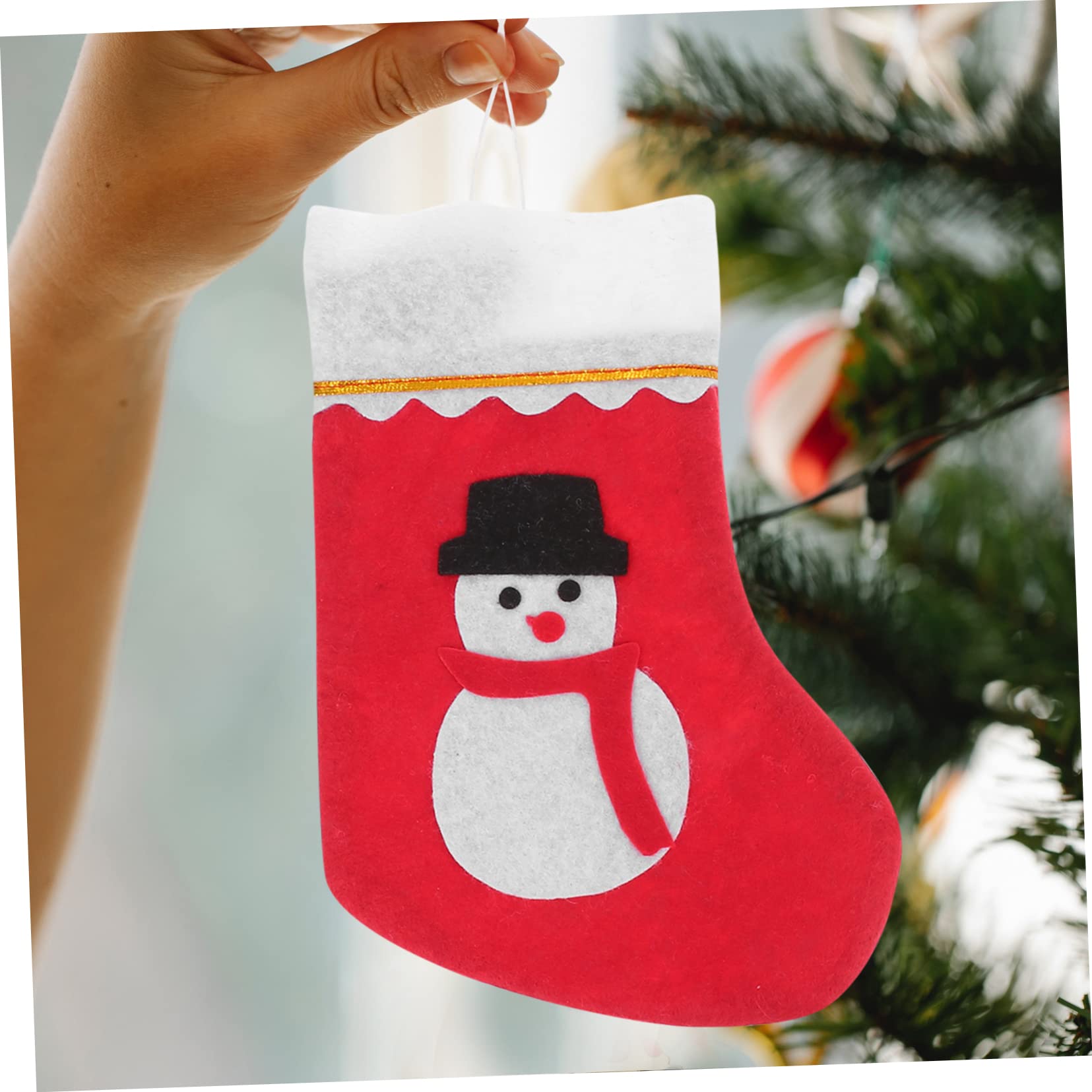 Cabilock 3 Sätze Weihnachtsstrumpf Goodie Bag Weihnachtsstrümpfe Mit Namen Weihnachtsmann-leinenbeutel Weihnachtsdekoration Kleine Hessische Taschen Weihnachten Kordelzug Stoff Stück * 3
