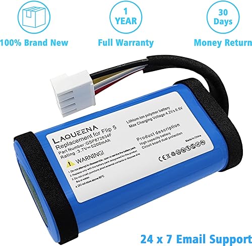 Miniatura 6 de GSP872634F Batería de 5200 mAh compatible con JBL Flip 5 Altavoz Bluetooth impermeable con herramientas Parte de batería NO ID1060-B 1INR1966-2 3.7V