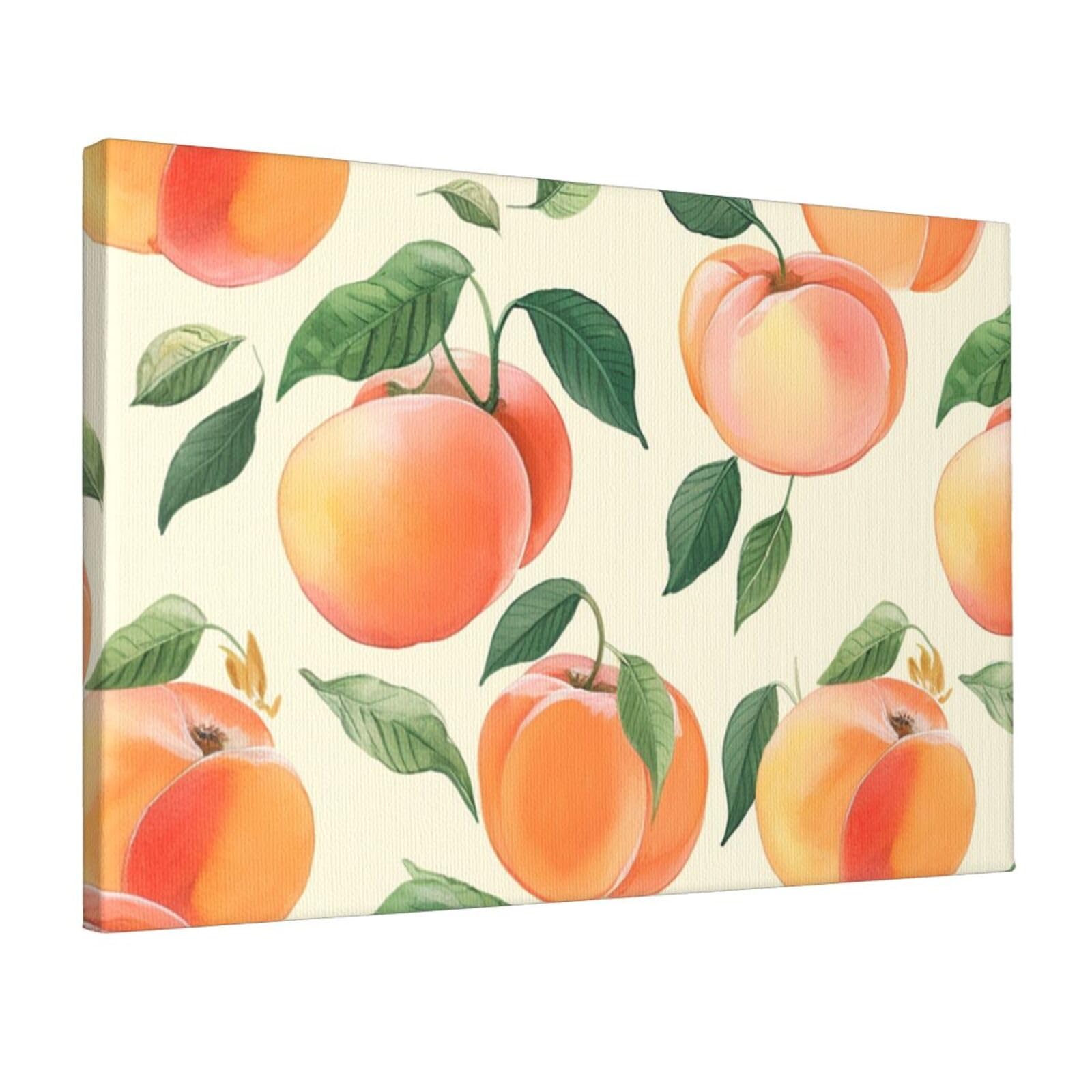 Fodpand Peach Unframed Canvas Wall Art,Modern Posters Print Wall Decor Canvas Oil Painting For Bedroom Living Room Bathroom Wall Hanging Artwork Ready To Hang 12"X18"