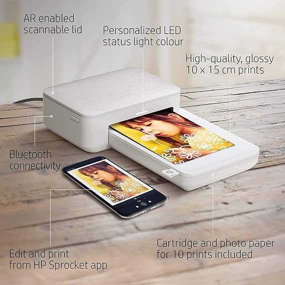 HP Sprocket Studio Photo Printer – Personalize \u0026 Print, Water- Resistant  4x6\