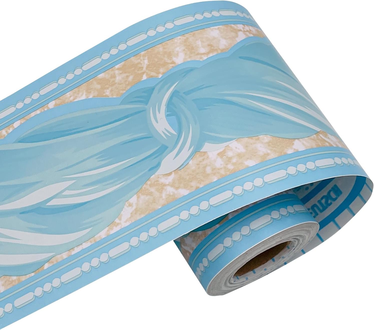 Blue Bowknot Pattern Removable Wallpaper Border Self Adhesive Stciker Kitchen Bathroom Wall Decor