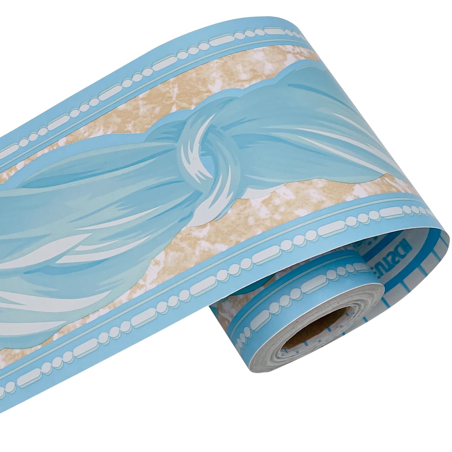 Papier peint autocollant amovible motif nœud bleu déco murale lavable