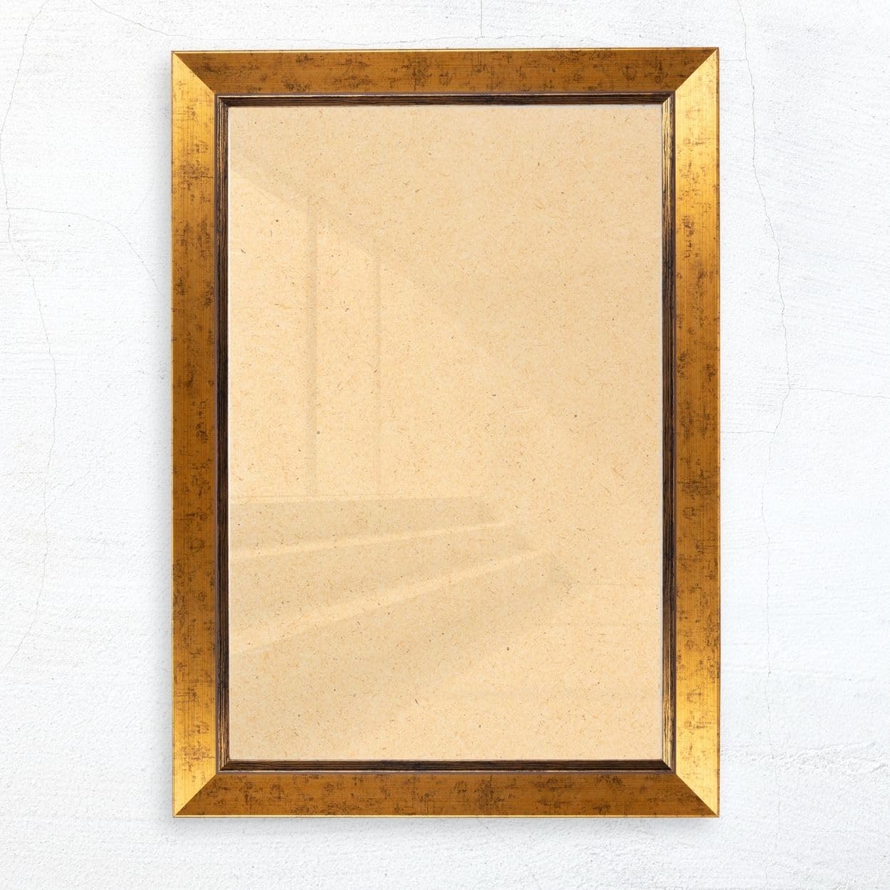 N°69 Barock Bilderrahmen 20x20 cm Bildmaß, Gold, Massivholz | breite Echtholz-Profilleiste, Acrylglas glasklar & bruchsicher, Vintage-Stil, HDF-Rückwand, Metallaufhänger, handgefertigt