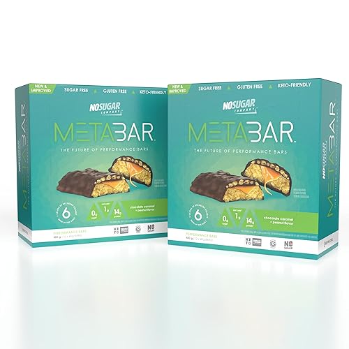 Miniatura 10 de *NUEVO* Barra META sin azúcar – Barras energéticas altas en proteínas, 0.00 oz de azúcar, 0.49 oz de proteína, baja en carbohidratos netos, caramelo